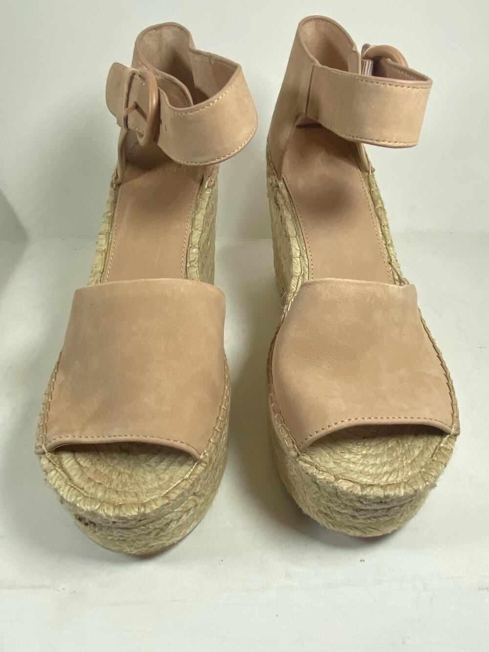 Marc Fisher Alida Light Pink Suede Espadrille Wedge Sandals NEW Women's 9.5M